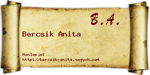 Bercsik Anita névjegykártya