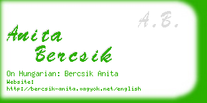 anita bercsik business card